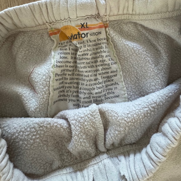 Aviator Nation cream  joggers in XL - Picture 3 of 5